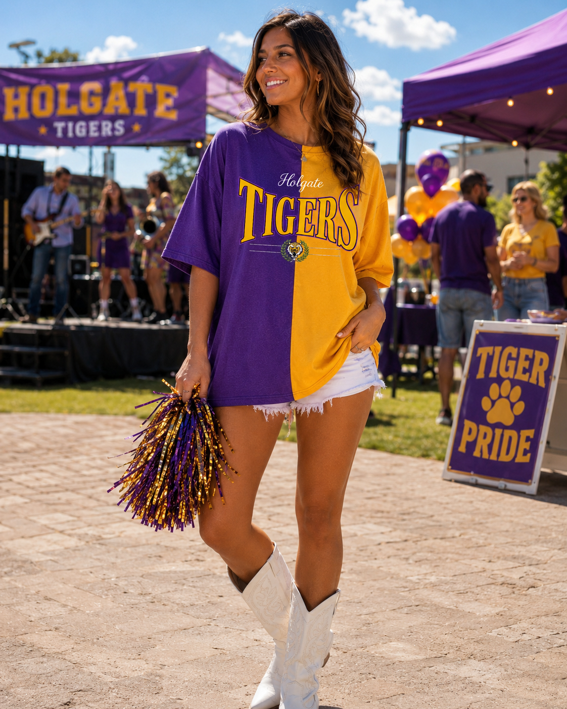 Holgate Tigers Split Color T shirt