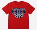Youth and Adult Red cheer pom t-shirt