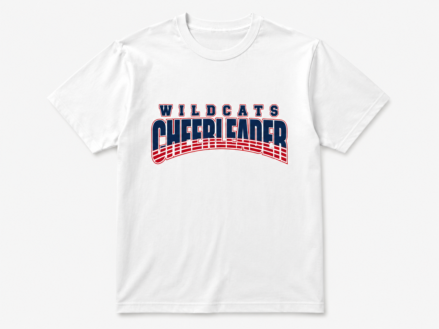 Youth and Adult white wildcats cheerleader t-shirt
