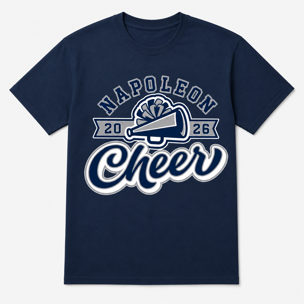 Navy or Gray youth and adult Napoleon cheer