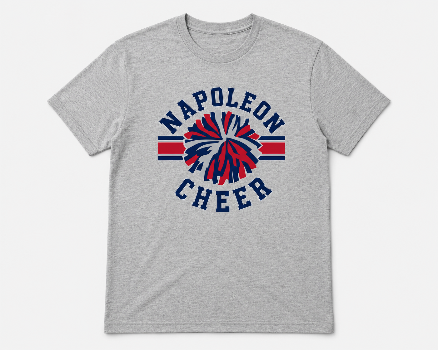 Youth and Adult Gray Napoleon cheer t-shirt