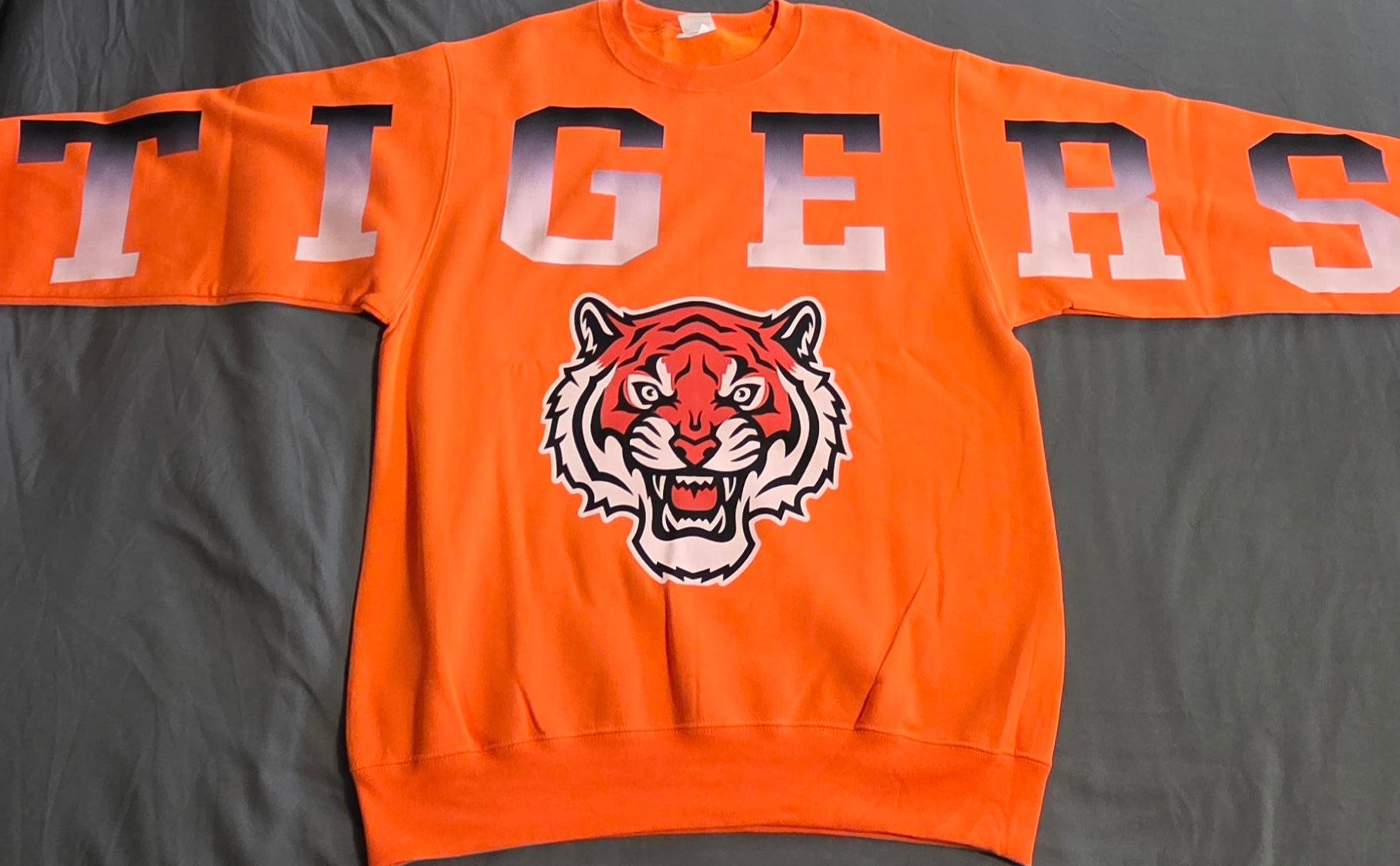 LC Tigers Orange Crewneck Tigers Gradient Font
