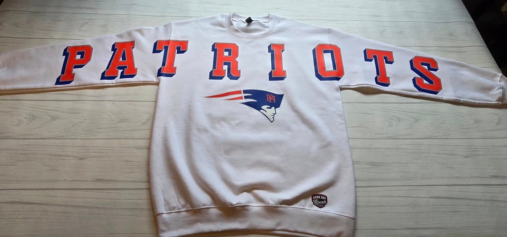 Patrick Henry "Oversize Letters Patriots" Crewneck Youth & Adult