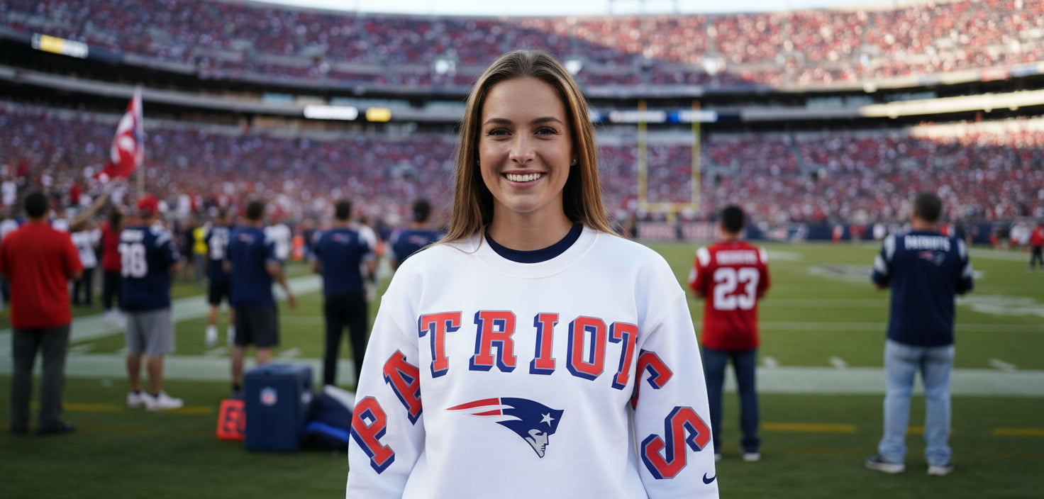 Oversized High School Patrick Henry "Patriots" Letters with logo sweatshirt