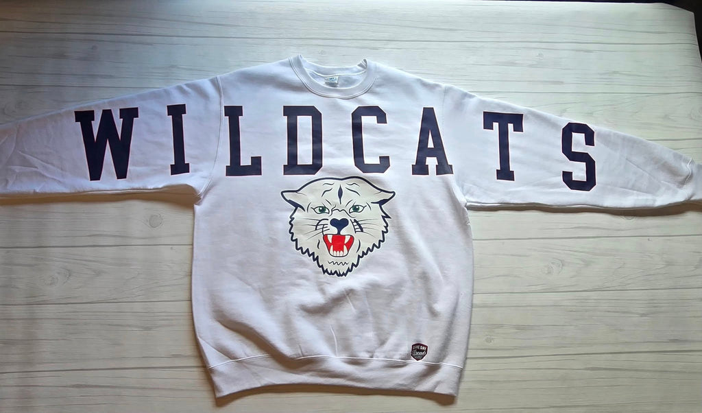 Oversized High School Napoleon Wildcats Letters with logo sweatshirt