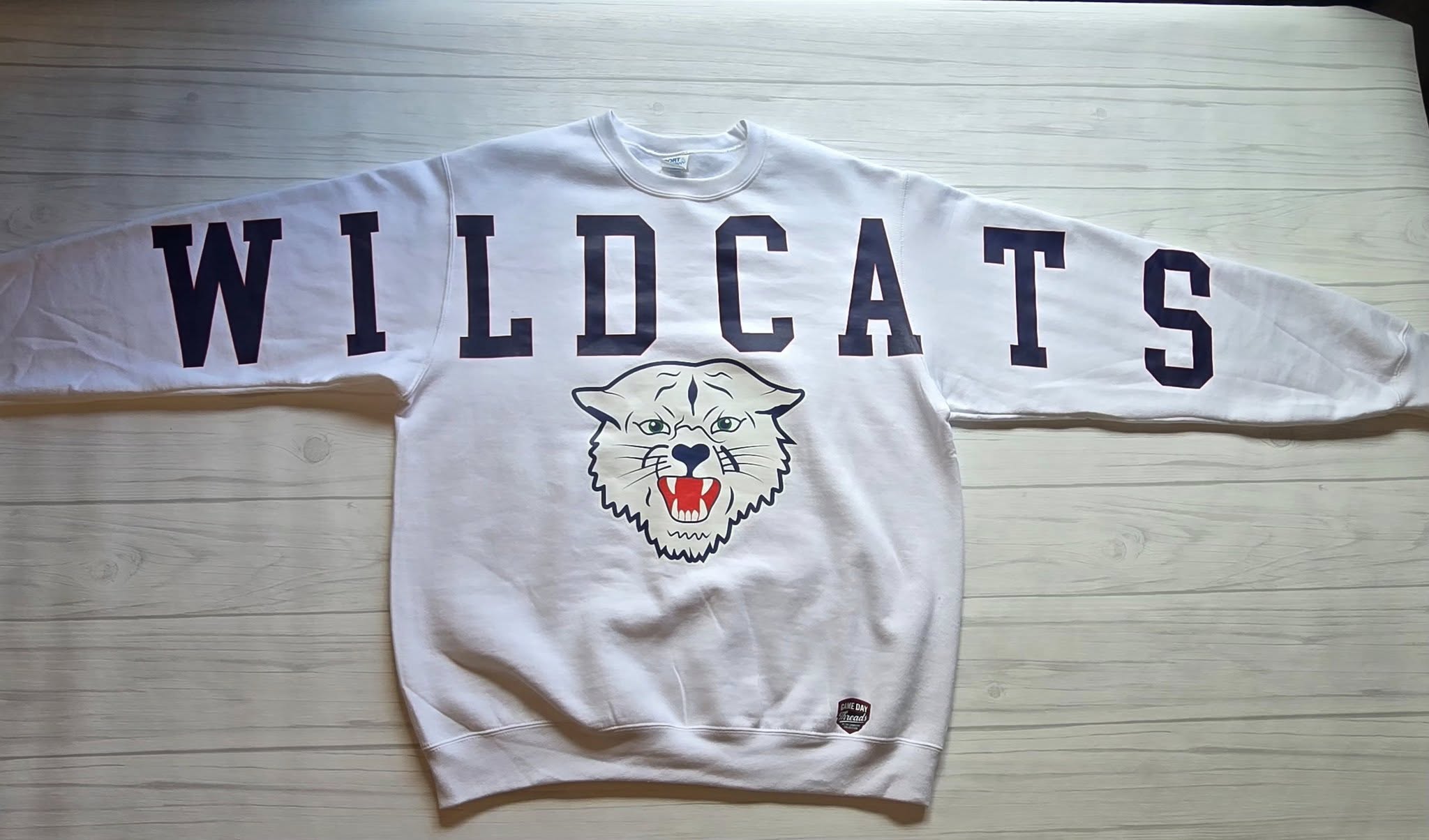 Oversized High School Napoleon Wildcats Letters with logo sweatshirt